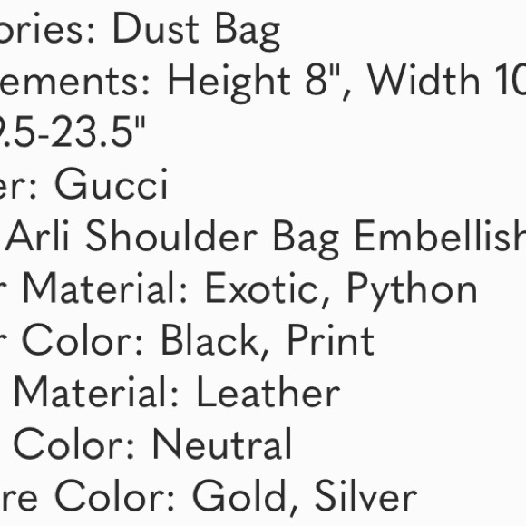 Authentic Gucci Python Bag NEW - Picture 7 of 8